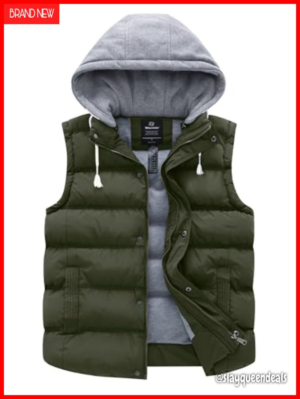 Quilted Puffer Vest Hooded Sleeveless Waterproof Womens Outerwear